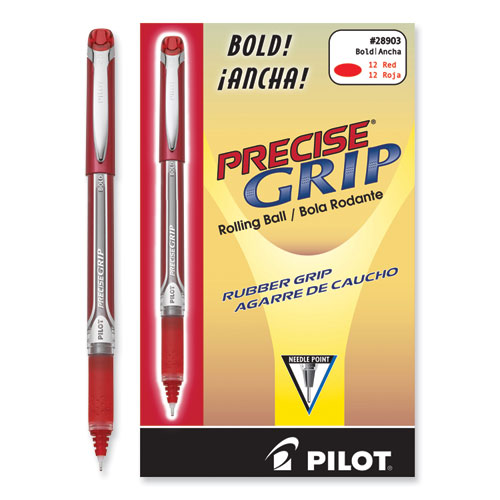 Picture of Precise Grip Roller Ball Pen, Stick, Bold 1 mm, Red Ink, Red Barrel