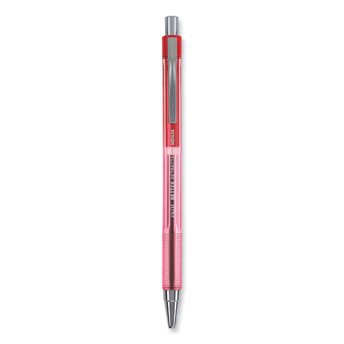 Picture of Better Ballpoint Pen, Retractable, Medium 1 mm, Red Ink, Translucent Red Barrel, Dozen