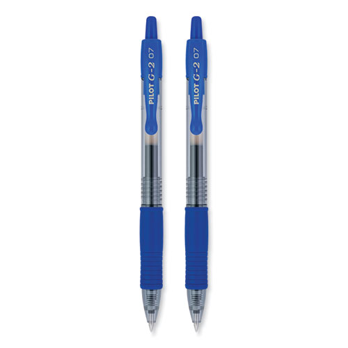 Picture of G2 Premium Gel Pen, Retractable, Fine 0.7 mm, Blue Ink, Smoke/Blue Barrel, 2/Pack