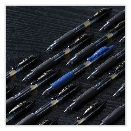 Picture of G2 Premium Gel Pen, Retractable, Fine 0.7 mm, Blue Ink, Smoke/Blue Barrel, 2/Pack