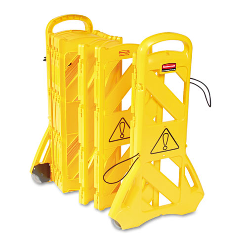 Picture of Portable Mobile Safety Barrier, Plastic, 13 ft x 40", Yellow