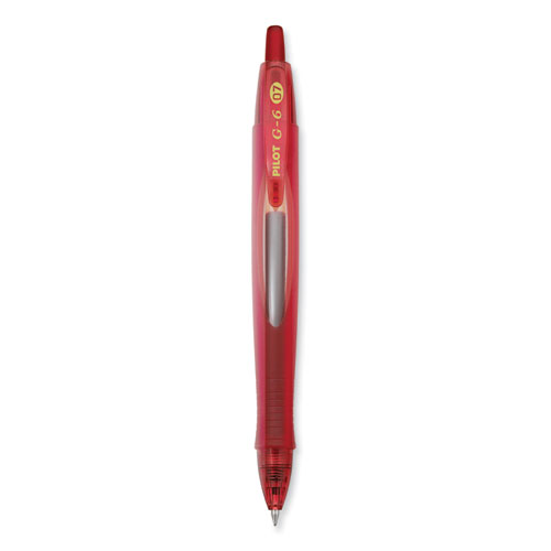 Picture of G6 Gel Pen, Retractable, Fine 0.7 mm, Red Ink, Red Barrel