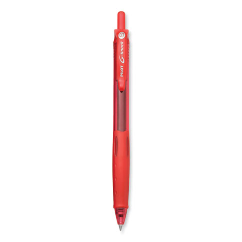 G-Knock+BeGreen+Gel+Pen%2C+Retractable%2C+Fine+0.7+mm%2C+Red+Ink%2C+Translucent+Red%2FRed+Barrel%2C+Dozen