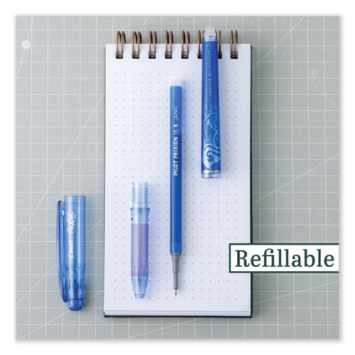 Picture of FriXion Point Erasable Gel Pen, Stick, Extra-Fine 0.5 mm, Blue Ink, Blue/Silver/Transparent Blue Barrel