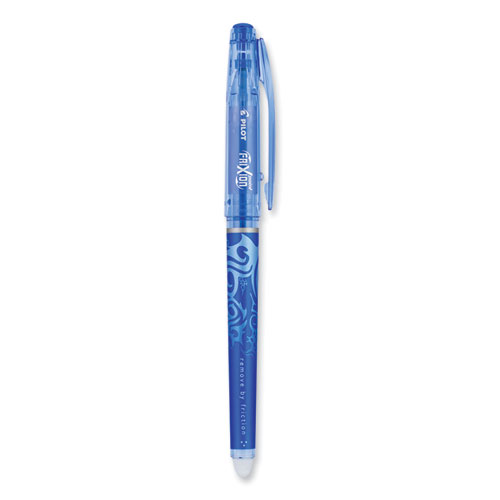 Picture of FriXion Point Erasable Gel Pen, Stick, Extra-Fine 0.5 mm, Blue Ink, Blue/Silver/Transparent Blue Barrel