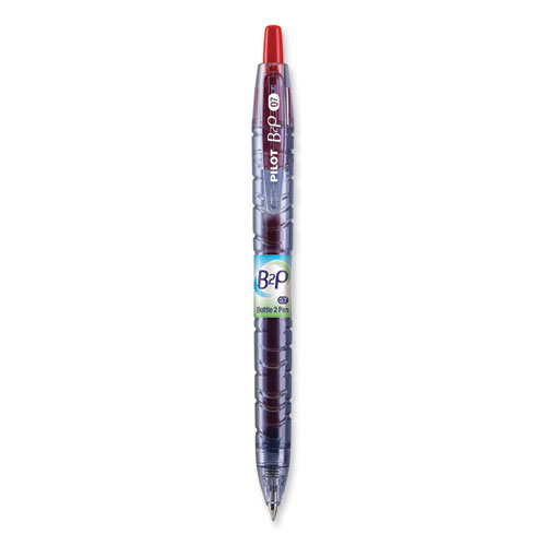 B2p+Bottle-2-Pen+Recycled+Gel+Pen%2C+Retractable%2C+Fine+0.7+Mm%2C+Red+Ink%2C+Translucent+Blue+Barrel