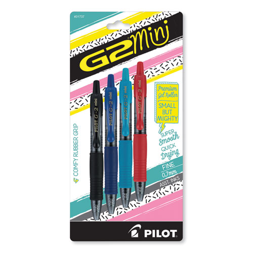 Picture of G2 Mini Gel Pen, Retractable, Fine 0.7 mm, Assorted Ink and Barrel Colors, 4/Pack