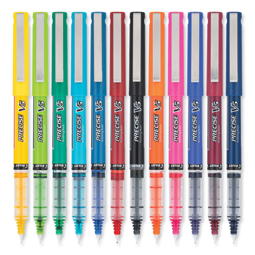 Picture of Precise V5 Roller Ball Pen, Stick, Fine 0.5 mm, Assorted Ink and Barrel Colors, Dozen