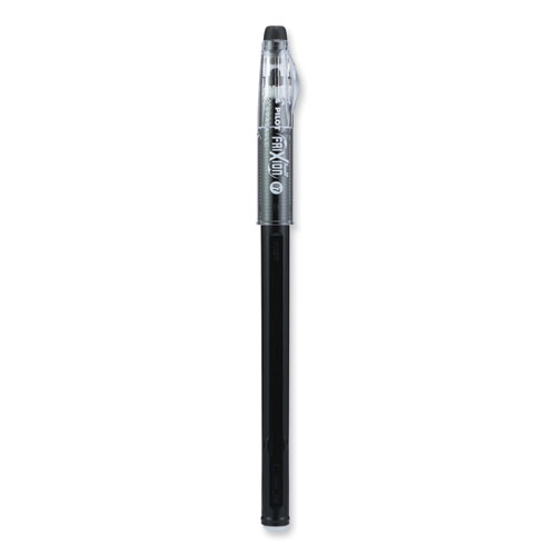 Picture of FriXion ColorSticks Erasable Gel Pen, Clipless Stick, Fine 0.7 mm, Black Ink, Black Barrel, Dozen