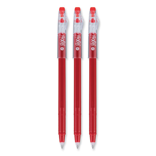 Picture of FriXion ColorSticks Erasable Gel Pen, Clipless Stick, Fine 0.7 mm, Red Ink, Red Barrel, Dozen