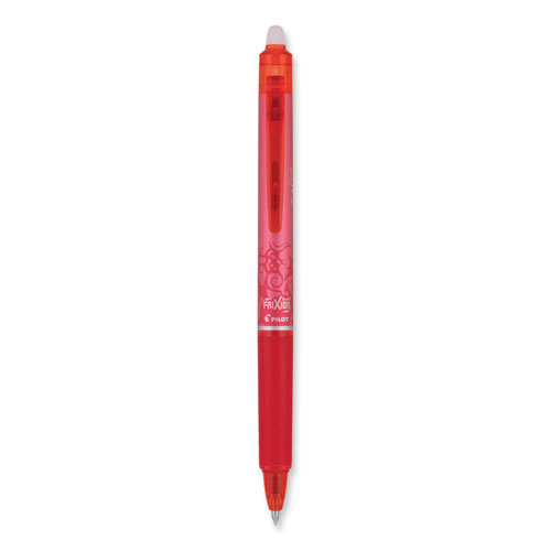 Picture of FriXion Clicker Erasable Gel Pen, Retractable, Extra-Fine 0.5 mm, Red Ink, Red Barrel, Dozen