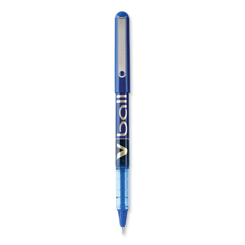 VBall+Liquid+Ink+Roller+Ball+Pen%2C+Stick%2C+Fine+0.7+mm%2C+Blue+Ink%2C+Blue%2FClear+Barrel%2C+Dozen