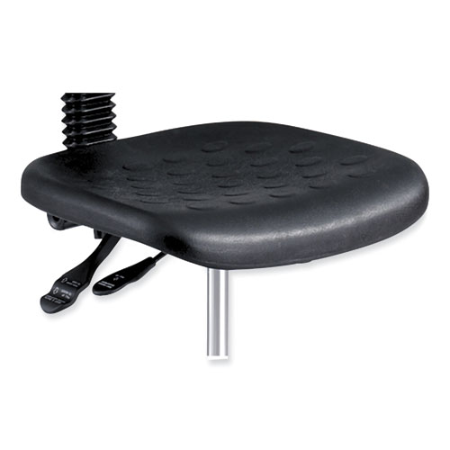 Picture of Soft Tough Deluxe Workbench Chair, Supports Up to 250 lb, 22" to 32" Seat Height, Black Seat, Black/Silver Base