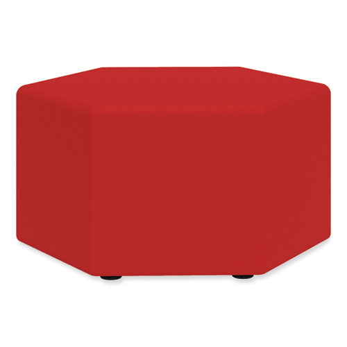 Picture of Learn 30" Hexagon Vinyl Ottoman, 30" x 30" x 18", Red