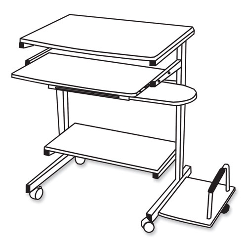 Picture of Eastwinds Series Portrait PC Desk Cart, 36" x 19.25" x 31", Anthracite