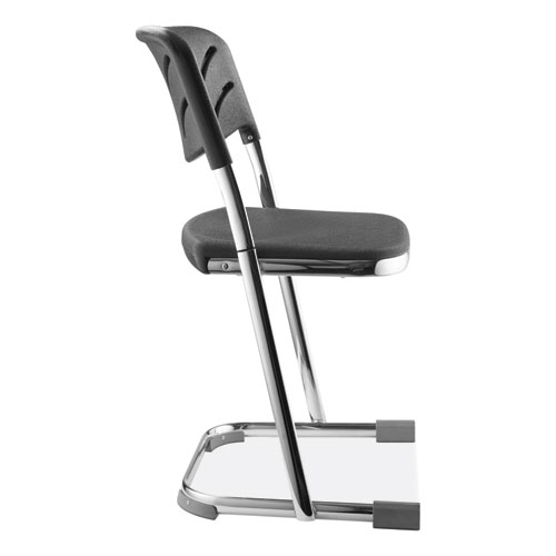 Picture of 6600 Series Elephant Z-Stool With Backrest, Supports Up to 500 lb, 18" Seat Height, Black Seat, Black Back, Chrome Frame