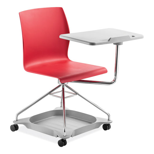 Picture of CoGo Mobile Tablet Chair, Supports Up to 440 lb, 18.75" Seat Height, Red Seat, Red Back, Chrome Frame