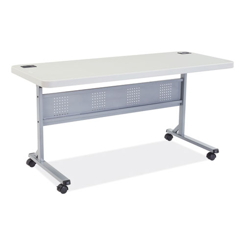 Picture of Flip-N-Store Training Table, Rectangular, 24 x 60 x 29.5, Speckled Gray