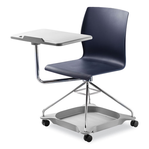 Picture of CoGo Mobile Tablet Chair, Supports Up to 440 lb, 18.75" Seat Height, Blue Seat, Blue Back, Chrome Frame