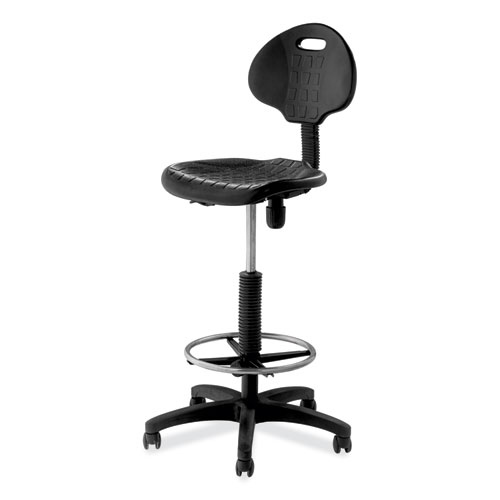 Picture of 6700 Series Adjustable Height Polyurethane Task Stool, Supports Up to 300 lb, 22" to 32" Seat Height, Black