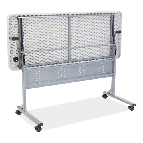 Picture of Flip-N-Store Training Table, Rectangular, 24 x 60 x 29.5, Speckled Gray