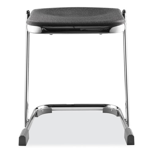 Picture of 6600 Series Elephant Z-Stool, Backless, Supports Up to 500lb, 18" Seat Height, Black Seat, Chrome Frame