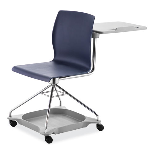 Picture of CoGo Mobile Tablet Chair, Supports Up to 440 lb, 18.75" Seat Height, Blue Seat, Blue Back, Chrome Frame