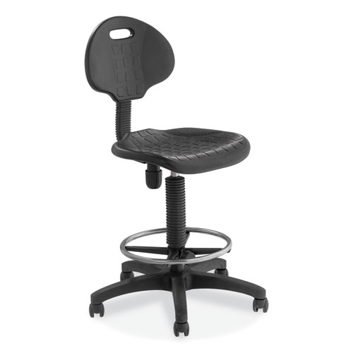 Picture of 6700 Series Adjustable Height Polyurethane Task Stool, Supports Up to 300 lb, 22" to 32" Seat Height, Black