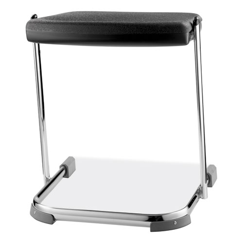 Picture of 6600 Series Elephant Z-Stool, Backless, Supports Up to 500lb, 18" Seat Height, Black Seat, Chrome Frame