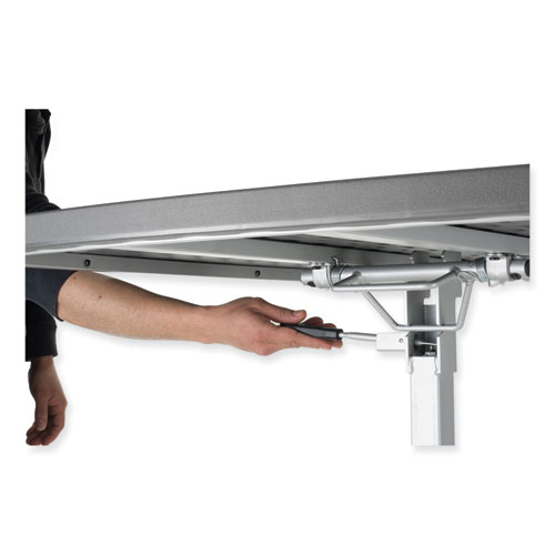 Picture of Cafe Time Adjustable-Height Table, Square, 36w x 36d x 30 to 42h, Charcoal Slate