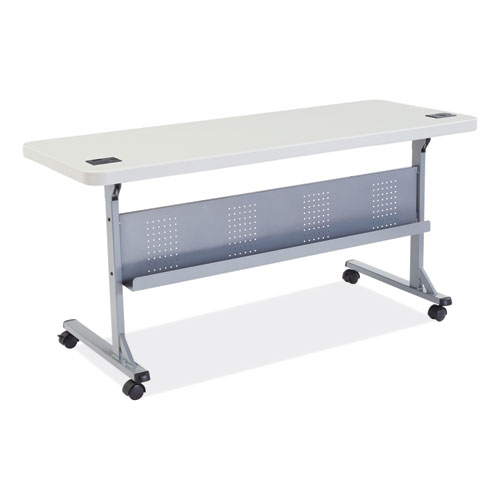 Picture of Flip-N-Store Training Table, Rectangular, 24 x 60 x 29.5, Speckled Gray