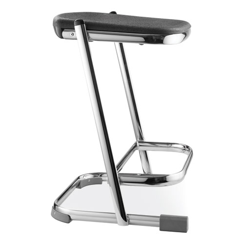 Picture of 6600 Series Elephant Z-Stool, Backless, Supports Up to 500 lb, 22" Seat Height, Black Seat, Chrome Frame