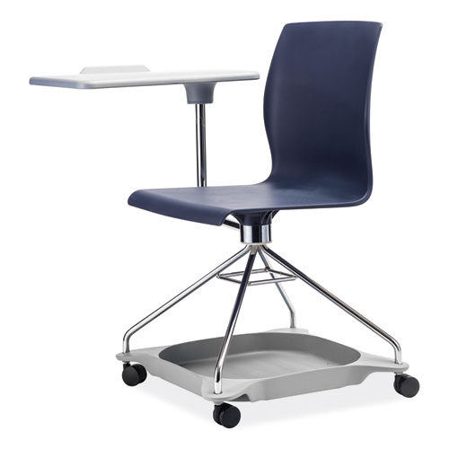 Picture of CoGo Mobile Tablet Chair, Supports Up to 440 lb, 18.75" Seat Height, Blue Seat, Blue Back, Chrome Frame