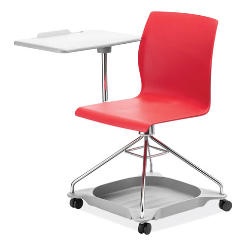 Picture of CoGo Mobile Tablet Chair, Supports Up to 440 lb, 18.75" Seat Height, Red Seat, Red Back, Chrome Frame