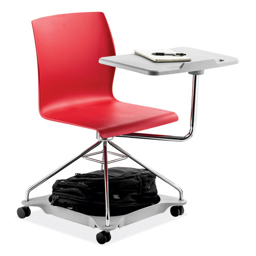 Picture of CoGo Mobile Tablet Chair, Supports Up to 440 lb, 18.75" Seat Height, Red Seat, Red Back, Chrome Frame