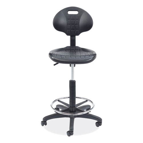 Picture of 6700 Series Adjustable Height Polyurethane Task Stool, Supports Up to 300 lb, 22" to 32" Seat Height, Black