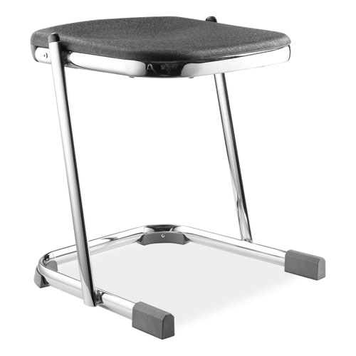 Picture of 6600 Series Elephant Z-Stool, Backless, Supports Up to 500lb, 18" Seat Height, Black Seat, Chrome Frame