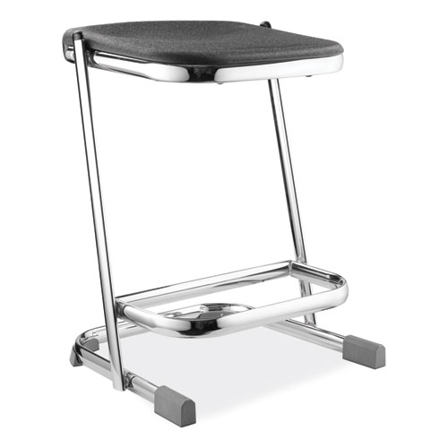 Picture of 6600 Series Elephant Z-Stool, Backless, Supports Up to 500 lb, 22" Seat Height, Black Seat, Chrome Frame