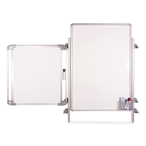 Picture of Nexus Easel Whiteboard, 32" x 76.13", White Surface, Satin Aluminum Frame