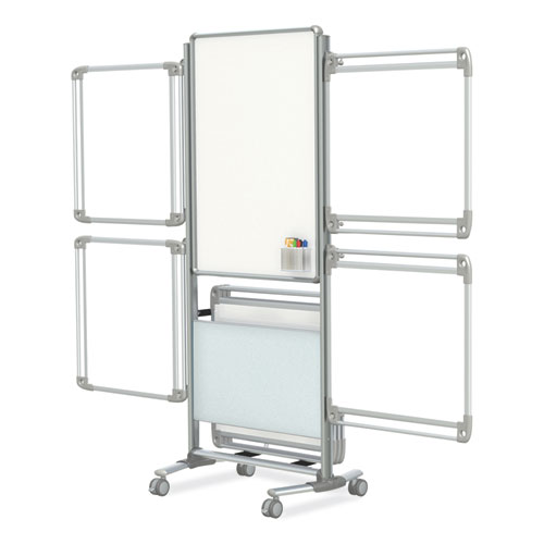 Picture of Nexus Easel Whiteboard, 32" x 76.13", White Surface, Satin Aluminum Frame