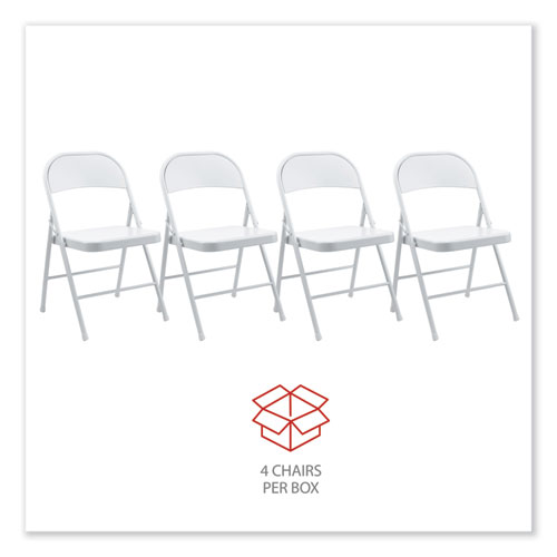 Picture of Armless Steel Folding Chair, Supports Up to 275 lb, Gray Seat, Gray Back, Gray Base, 4/Carton