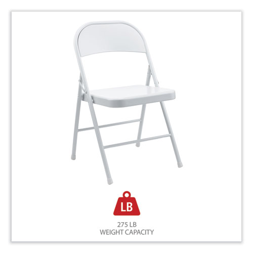 Picture of Armless Steel Folding Chair, Supports Up to 275 lb, Gray Seat, Gray Back, Gray Base, 4/Carton