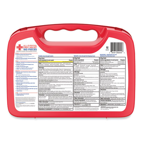 Picture of All-Purpose First Aid Kit, 160 Pieces, Plastic Case