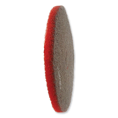 Picture of EZ CARE Heavy Duty Scrub Pad, 17" Diameter, Red/Gray, 5/Carton