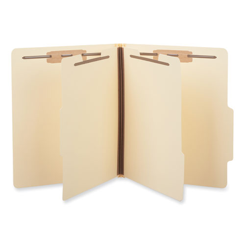 Picture of Six-Section Classification Folders, 2" Expansion, 2 Dividers, 6 Fasteners, Letter Size, Manila Exterior, 15/Box