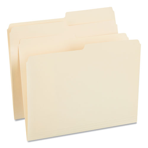 Picture of Top Tab File Folders, 1/2-Cut Tabs: Assorted, Letter Size, 0.75" Expansion, Manila, 100/Box