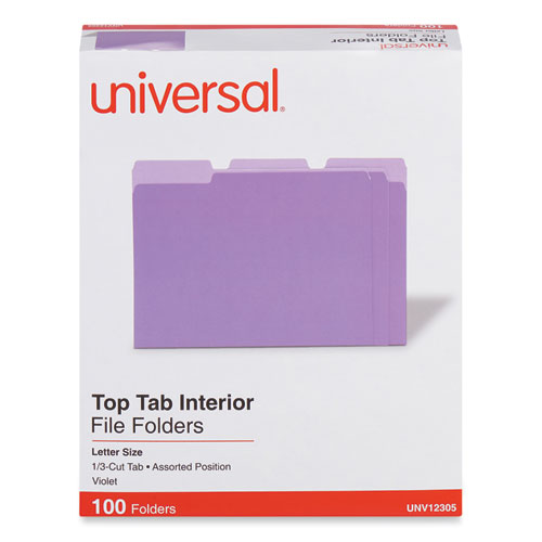 Interior+File+Folders%2C+1%2F3-Cut+Tabs%3A+Assorted%2C+Letter+Size%2C+11-pt+Stock%2C+Violet%2C+100%2FBox