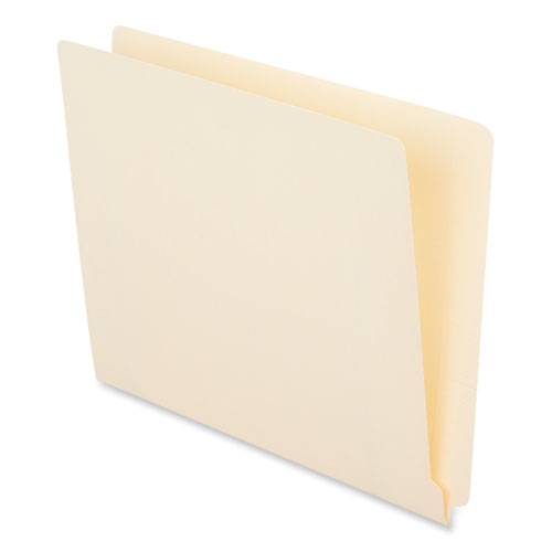 Picture of Deluxe Reinforced End Tab Folders, 9" High Front, Straight Tabs, Letter Size, 0.75" Expansion, Manila, 100/Box