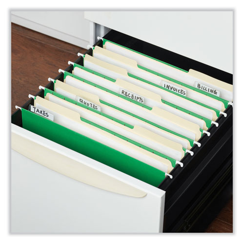 Picture of Deluxe Bright Color Hanging File Folders, Letter Size, 1/5-Cut Tabs, Bright Green, 25/Box