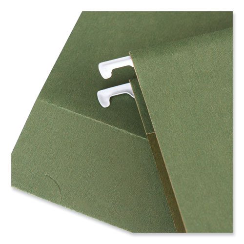 Picture of Box Bottom Hanging File Folders, 3" Capacity, Letter Size, 1/5-Cut Tabs, Standard Green, 25/Box